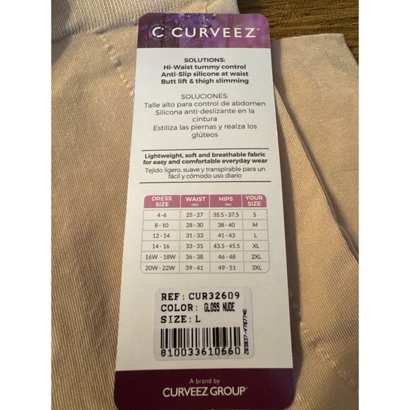 CURVEEZ COMFORT EVOLUTION HI WAIST THIGH SLIMMER SHAPER CONTROL SEAMLESS NUDE L - Picture 3 of 6